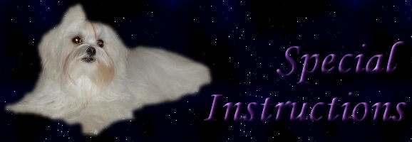 Special instructions for your puppy banner